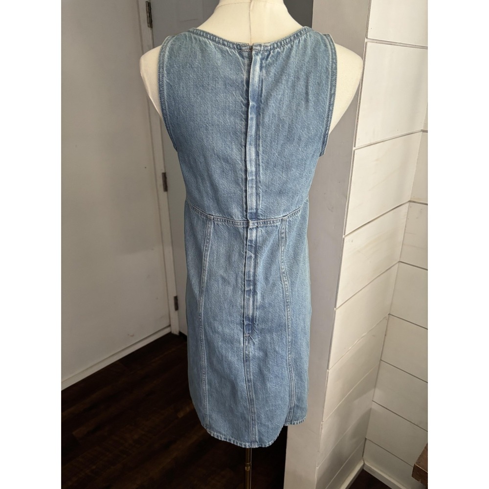 Madewell Dress Womens XXS Blue Denim V Neck Sleeveless Mini Sundress Summer - Picture 2 of 6